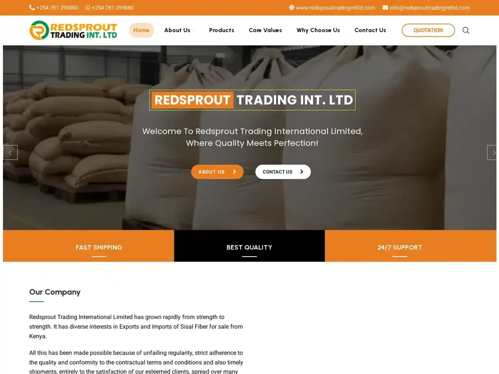 Screenshot of Redsprouttradingintltd.com taken on Saturday the 27th of July 2024