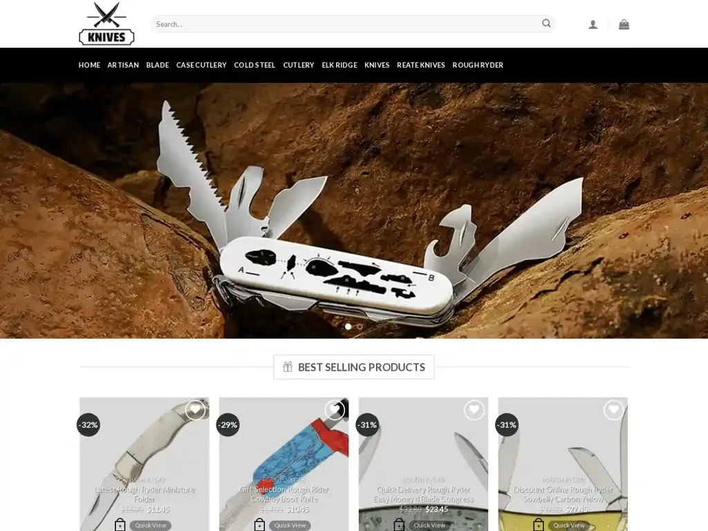 Screenshot of Retailknives.com taken on Friday the 12th of January 2024