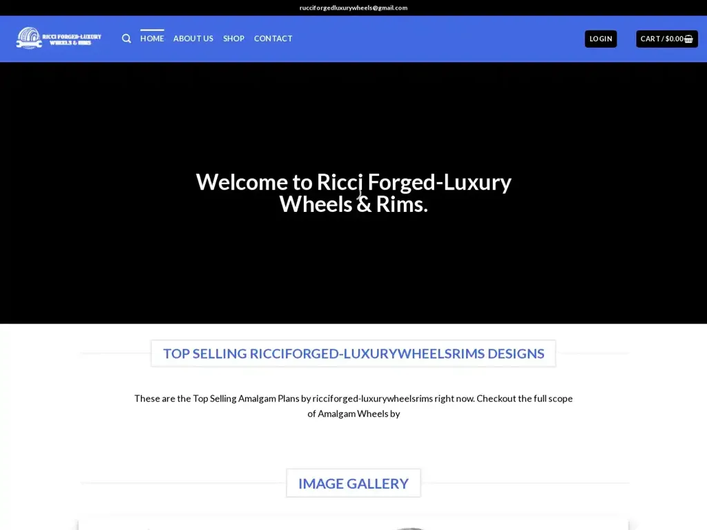 Screenshot of Ricciforged-luxurywheelsrims.com taken on Saturday the 10th of February 2024
