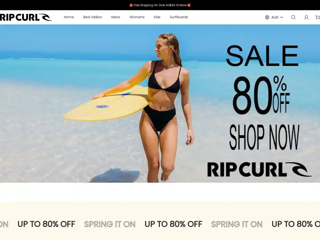 Screenshot of Ripcurlcloth.store taken on Wednesday the 24th of April 2024