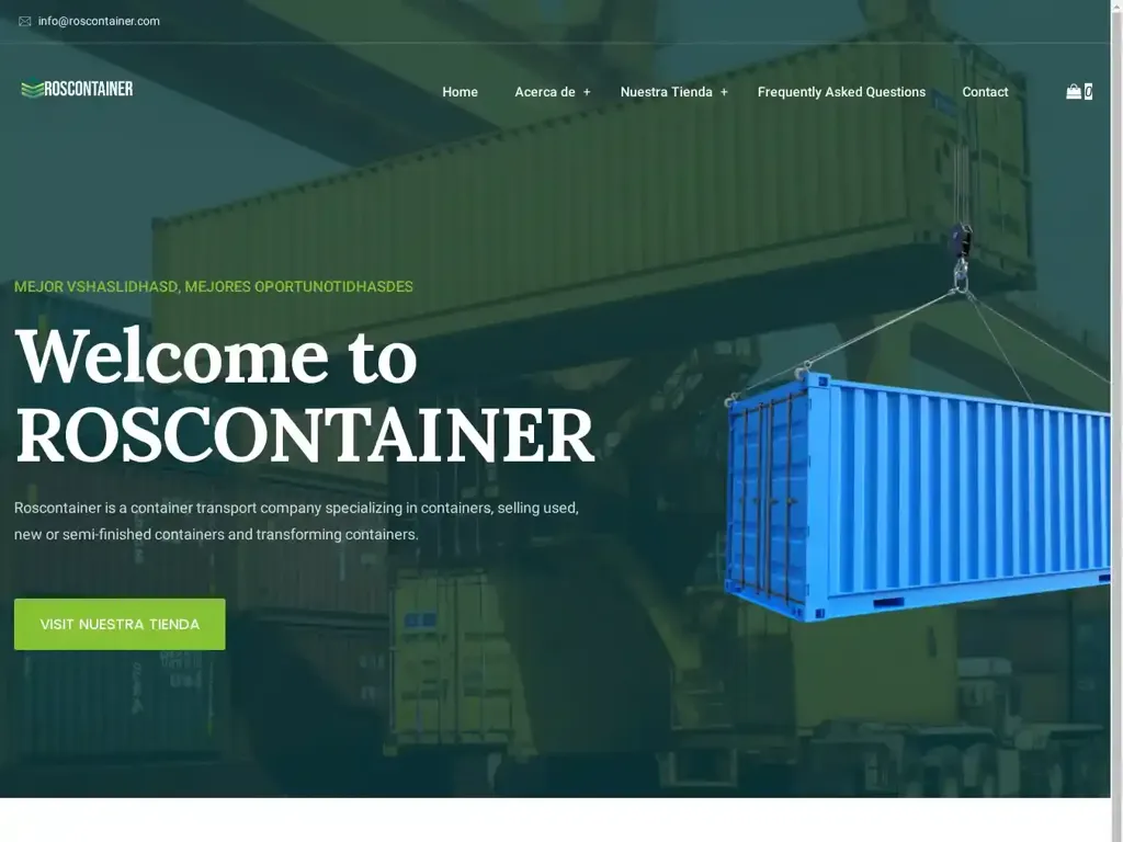 Screenshot of Roscontainer.com taken on Thursday the 18th of July 2024