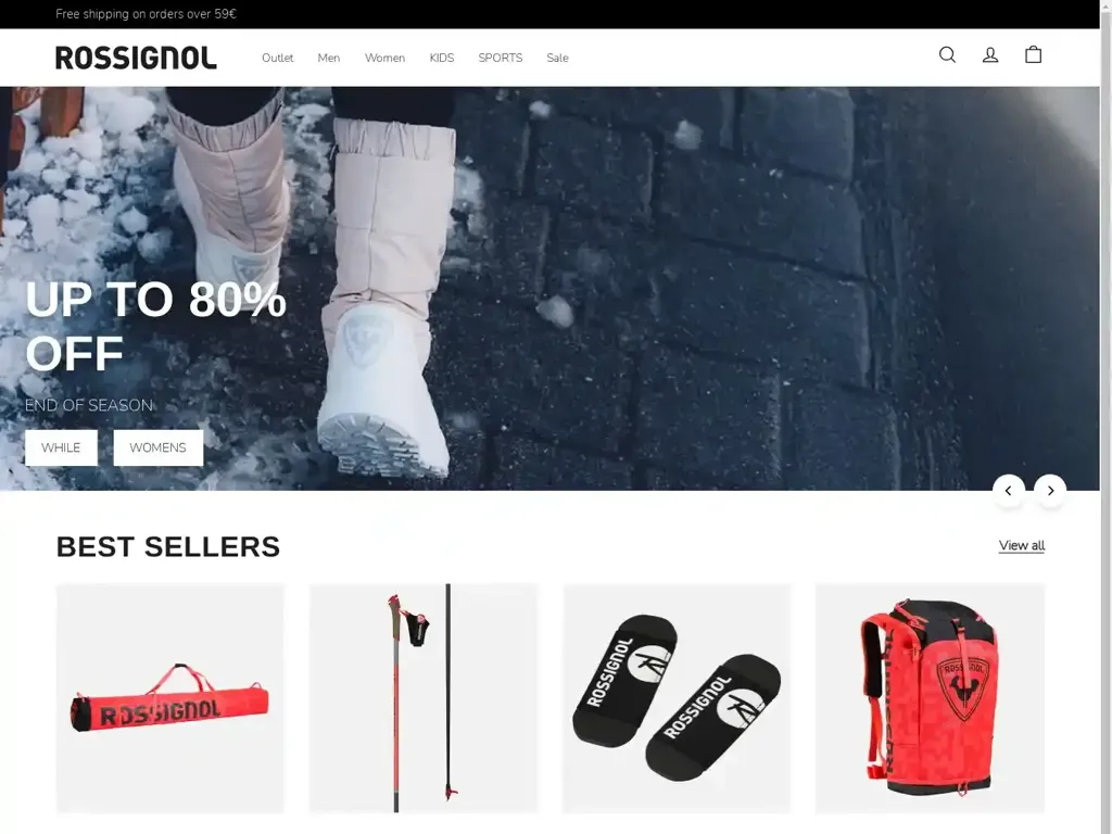 Screenshot of Rossignolindoor.com taken on Sunday the 15th of December 2024