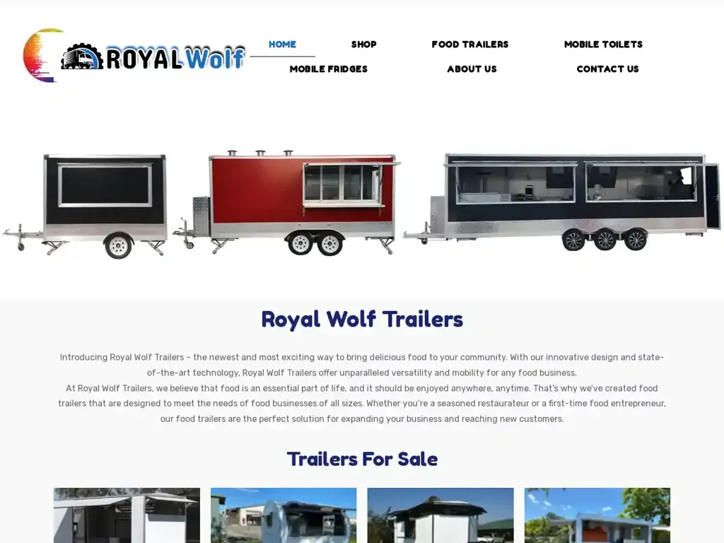 Screenshot of Royalwolftrailers.com taken on Thursday the 4th of January 2024