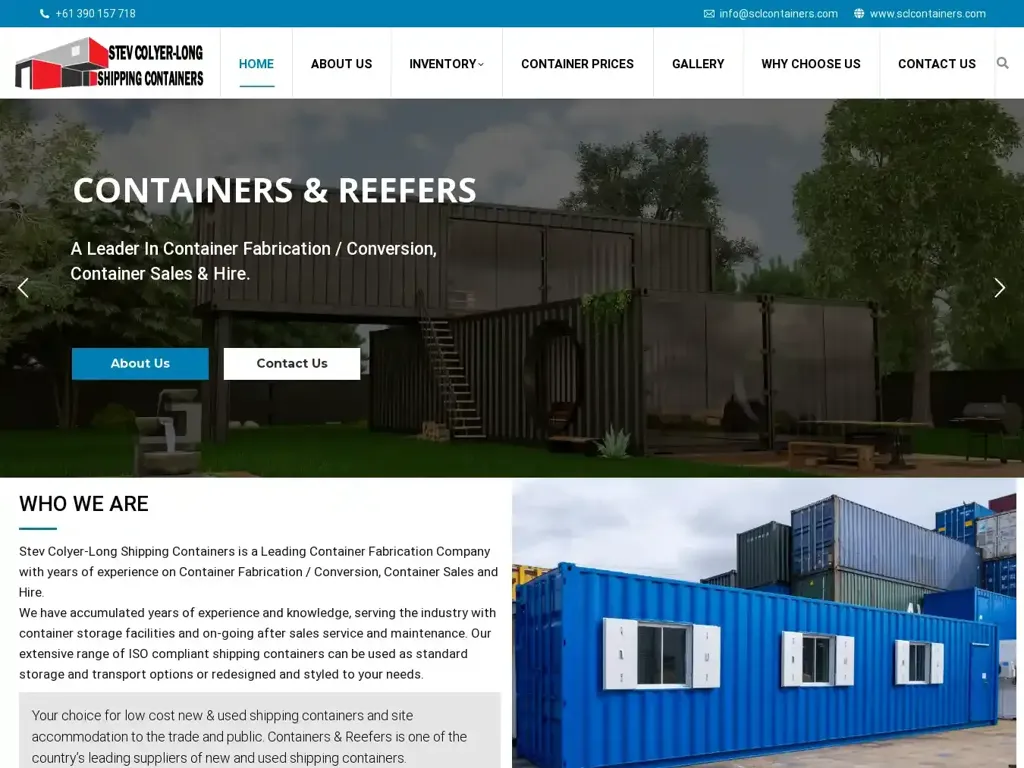 Screenshot of Sclcontainers.com taken on Thursday the 5th of September 2024