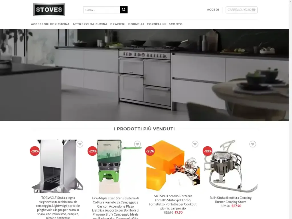 Screenshot of Scontostoves.com taken on Wednesday the 26th of June 2024