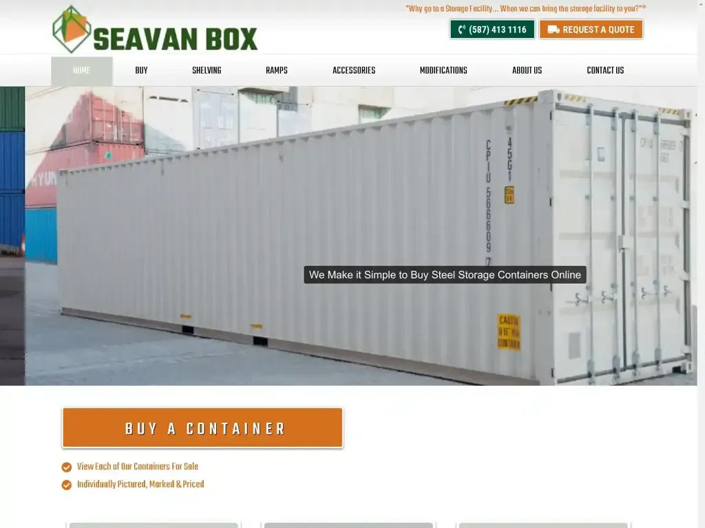 Screenshot of Seavanbox.com taken on Tuesday the 13th of August 2024