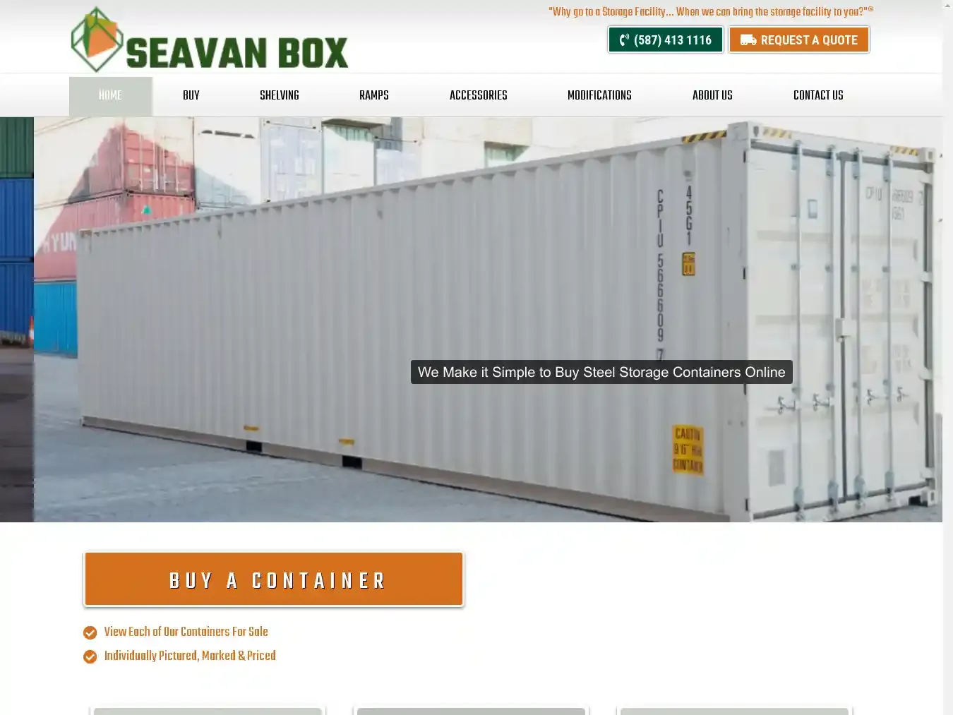 Seavanbox.com Fraudulent Container website.