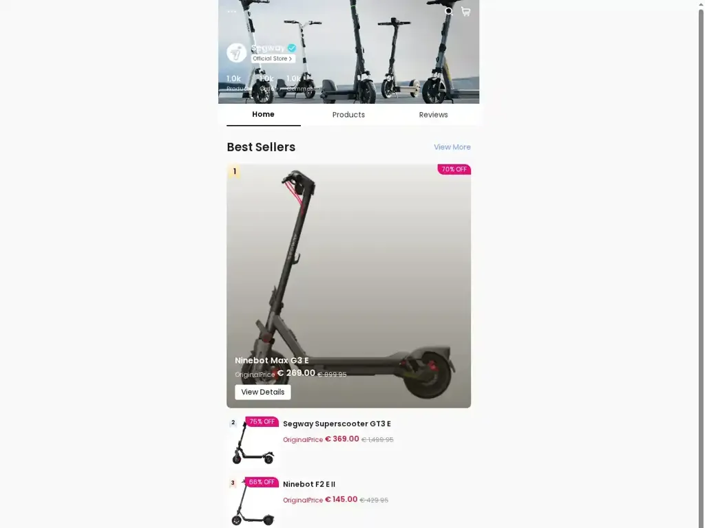 Screenshot of Segwayoutleteu.com taken on Wednesday the 25th of June 2025