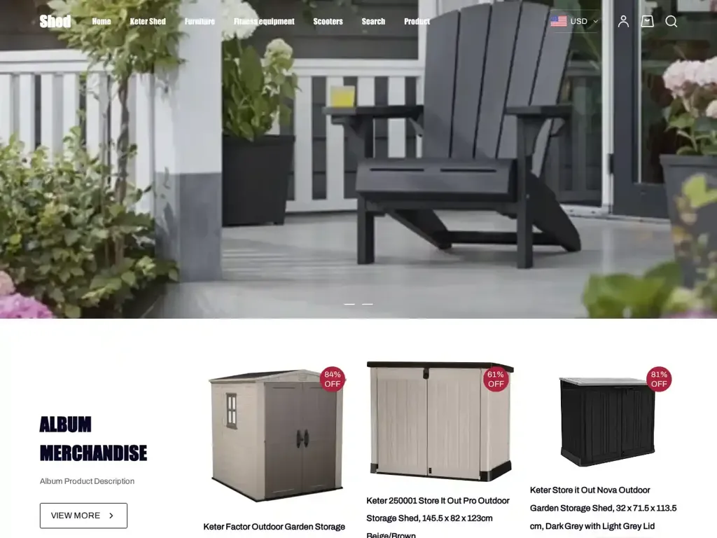 Screenshot of Shedline.shop taken on Tuesday the 17th of June 2025