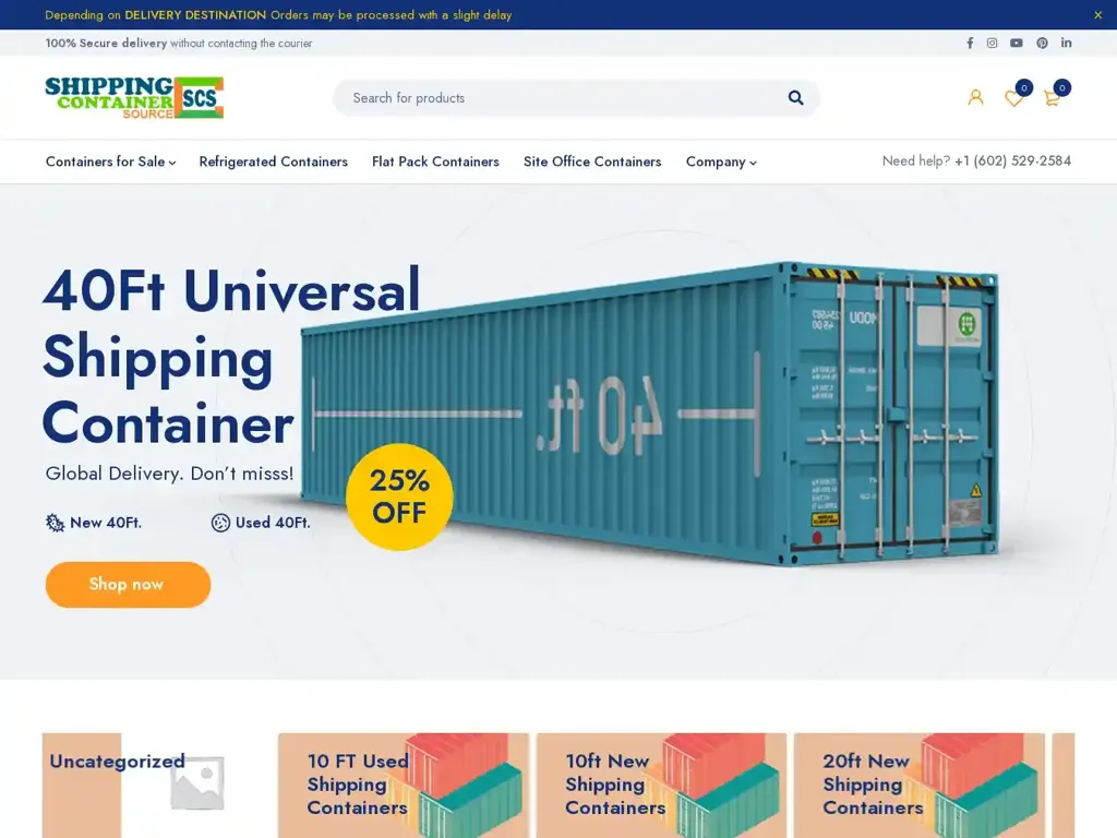 Screenshot of Shippingcontainersource.com taken on Thursday the 29th of February 2024