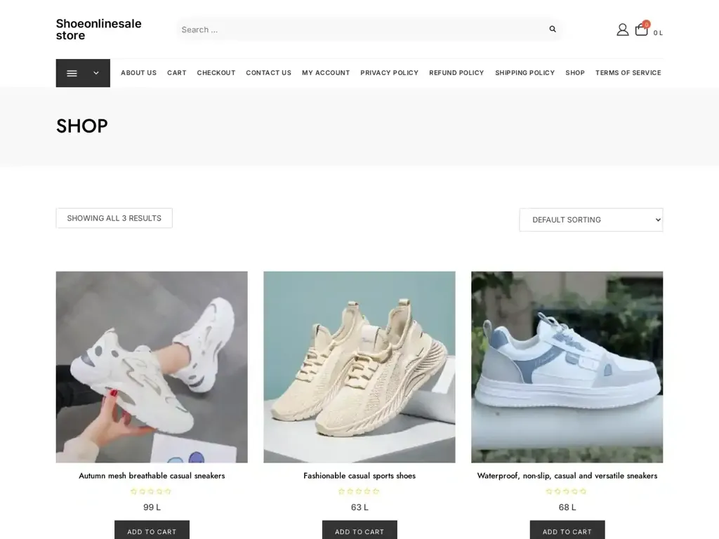 Screenshot of Shoeonlinesale.store taken on Wednesday the 11th of September 2024