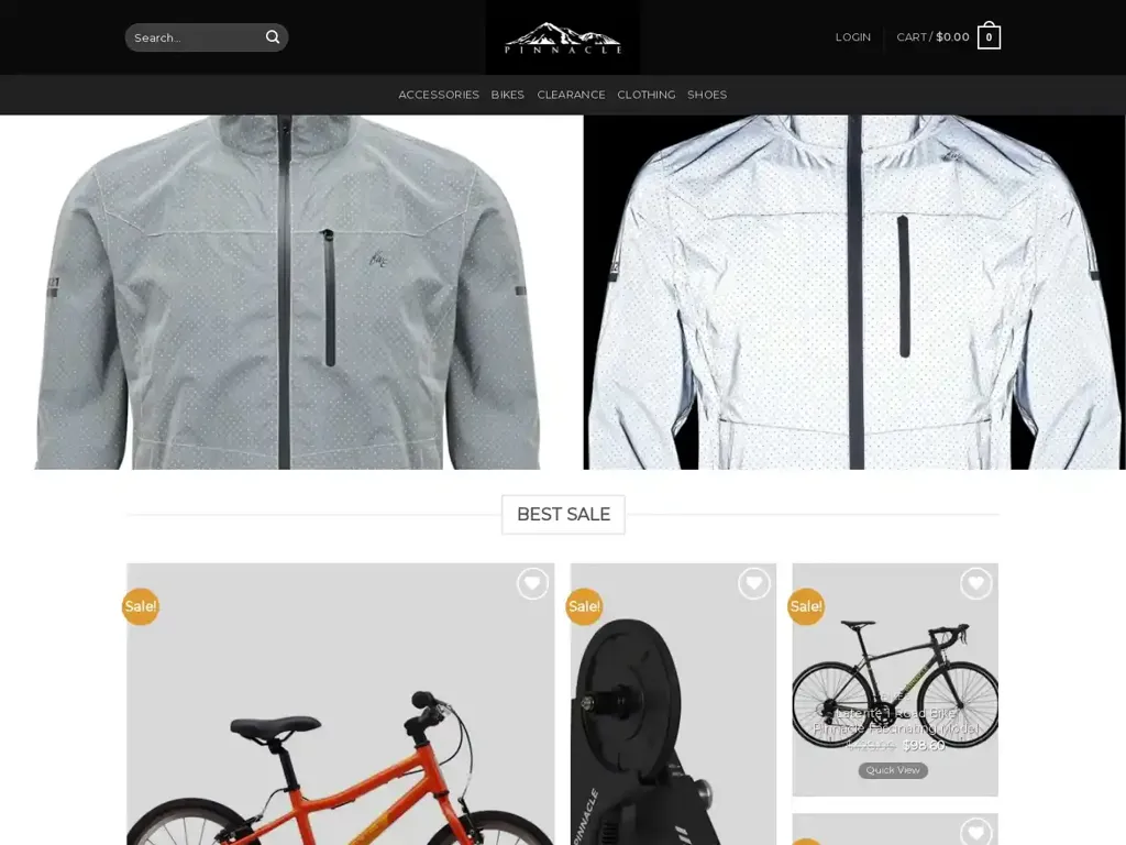 Screenshot of Shoppinnaclebike.com taken on Wednesday the 26th of June 2024