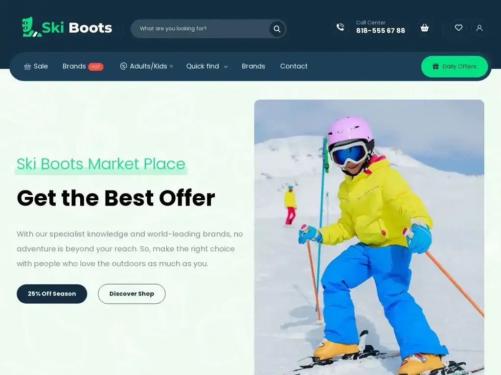 Screenshot of Skiboots.online taken on Thursday the 4th of January 2024