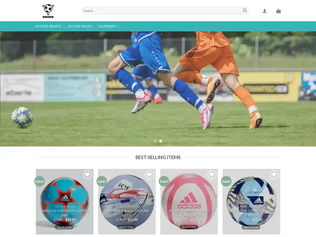 Screenshot of Soccerskillshop.com taken on Wednesday the 10th of January 2024