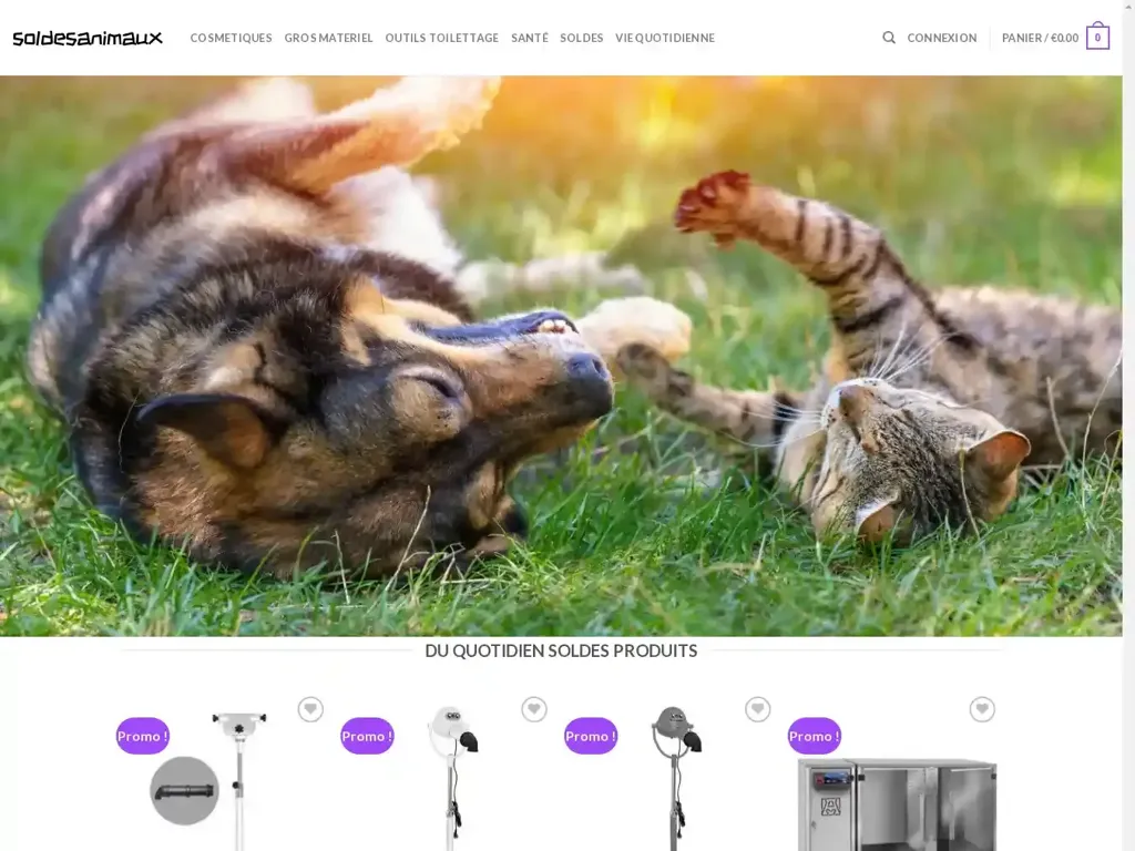 Screenshot of Soldesanimaux.com taken on Wednesday the 26th of June 2024