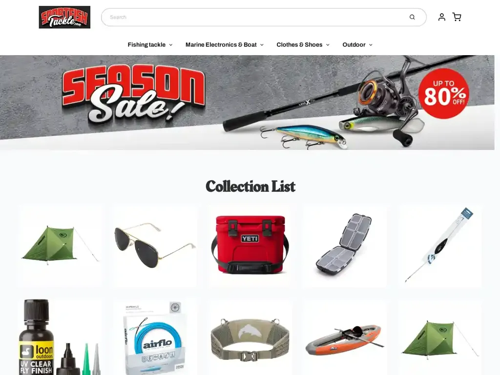 Screenshot of Sportfishtacklesale.shop taken on Monday the 30th of December 2024