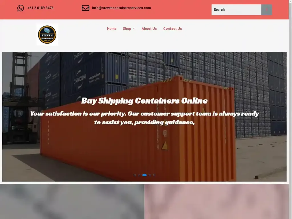 Screenshot of Stevencontainersservices.com taken on Thursday the 5th of September 2024