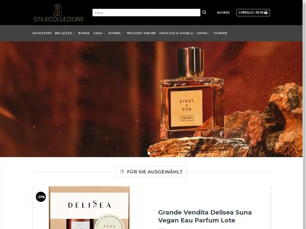 Screenshot of Stilecollezione.com taken on Wednesday the 26th of June 2024