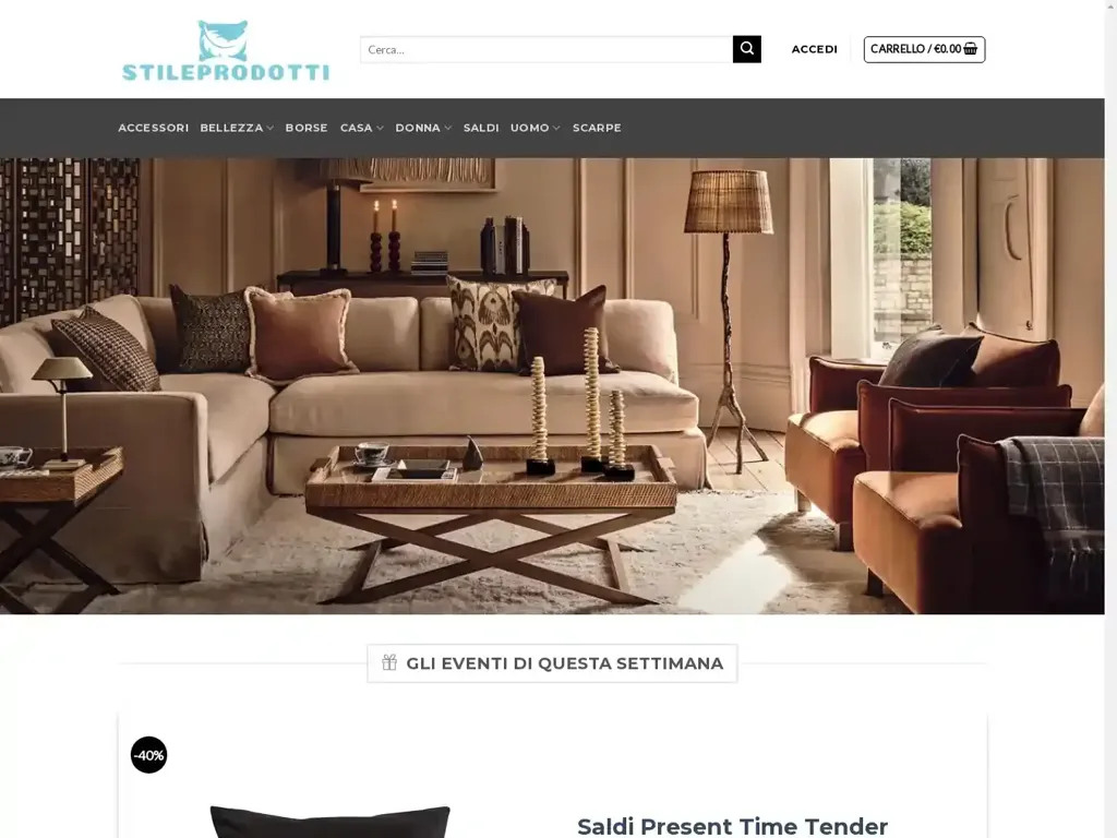 Screenshot of Stileprodotti.com taken on Wednesday the 26th of June 2024