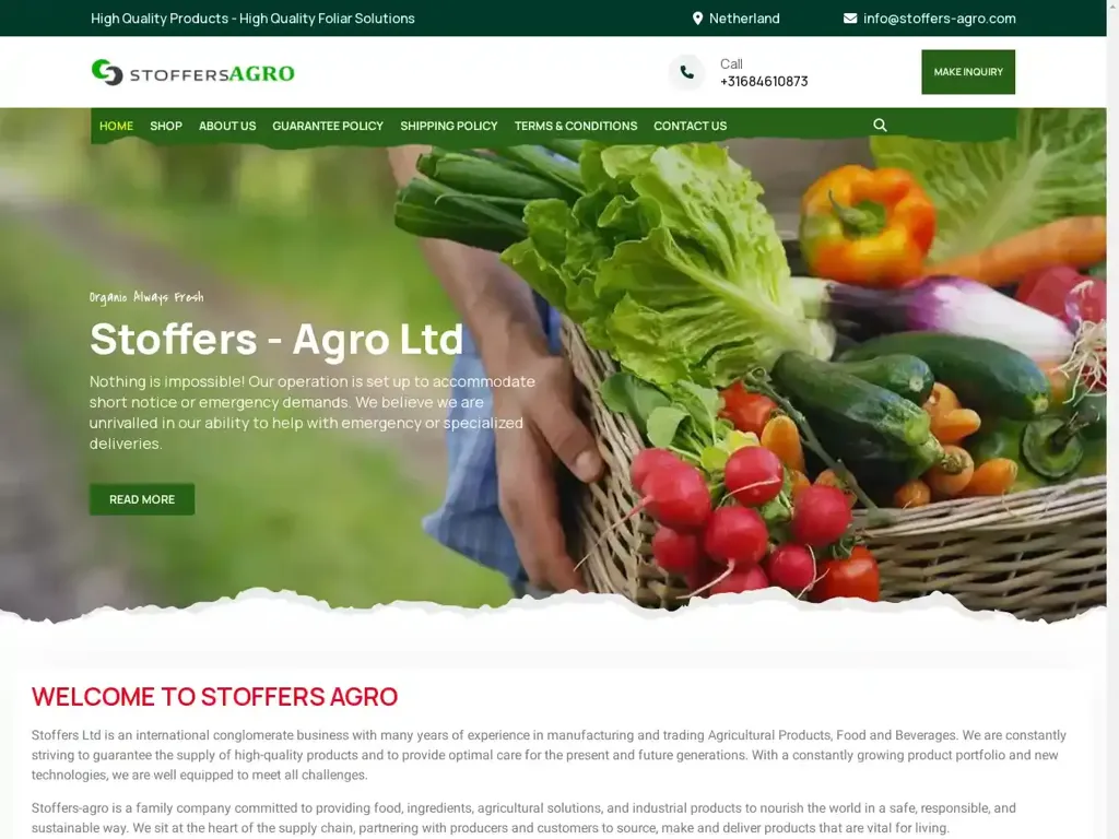 Screenshot of Stoffers-agro.com taken on Wednesday the 24th of July 2024