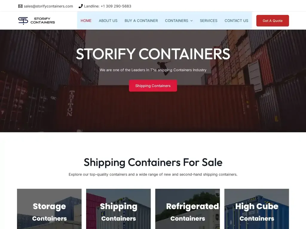 Screenshot of Storifycontainers.com taken on Thursday the 24th of October 2024