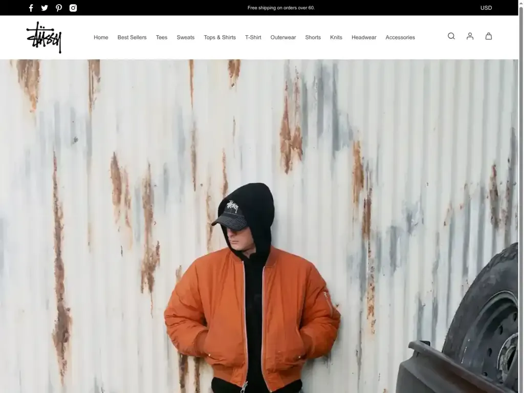Screenshot of Stussyshopping.com taken on Wednesday the 14th of May 2025