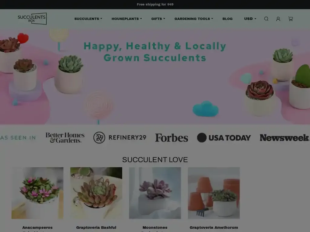 Screenshot of Succulentsbox.online taken on Friday the 8th of March 2024