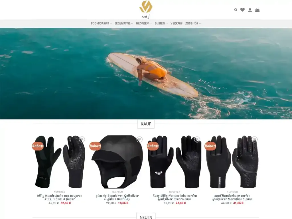 Screenshot of Surfverkauf.com taken on Wednesday the 10th of January 2024