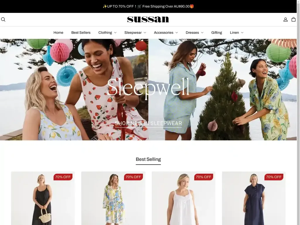 Screenshot of Sussanau.shop taken on Saturday the 21st of December 2024