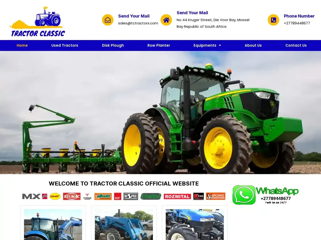 Screenshot of Tctractors.com taken on Thursday the 4th of January 2024