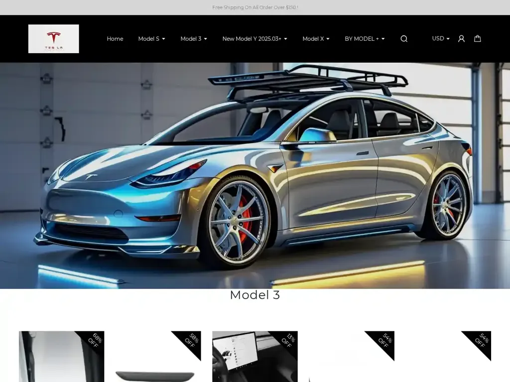 Screenshot of Teslaaccessoriess.com taken on Tuesday the 19th of August 2025