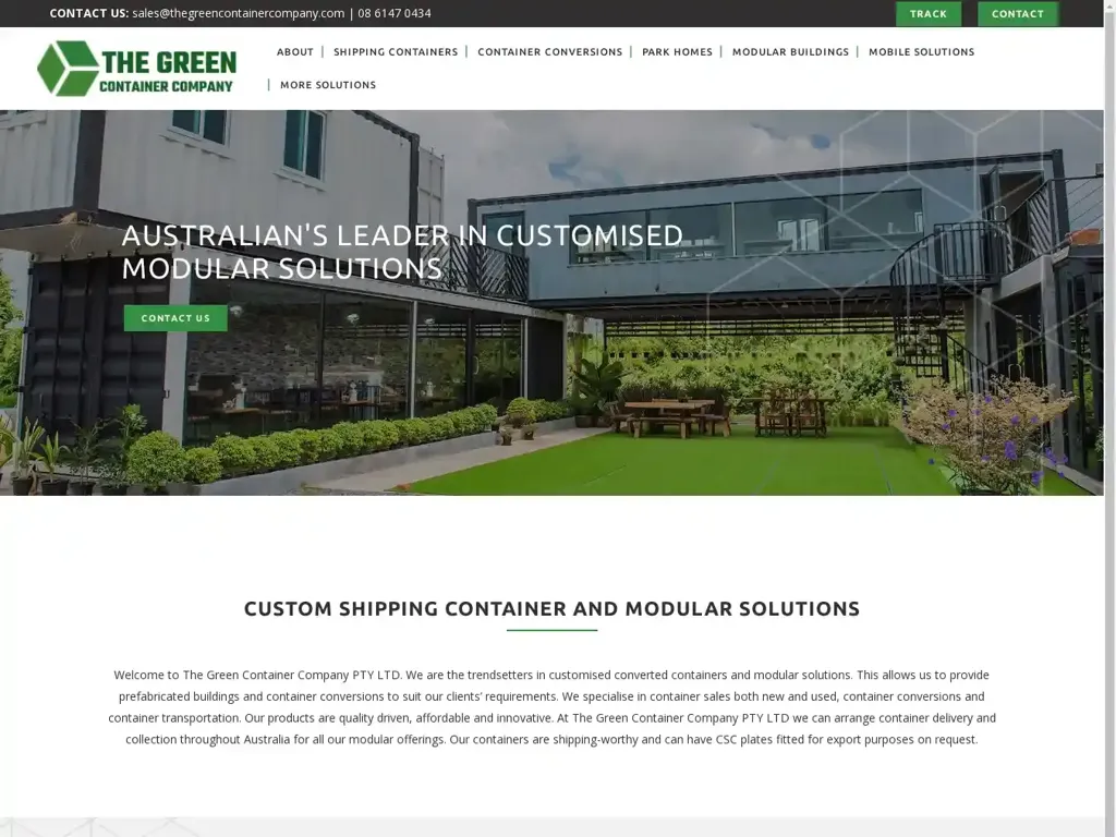 Screenshot of Thegreencontainercompany.com taken on Tuesday the 13th of August 2024