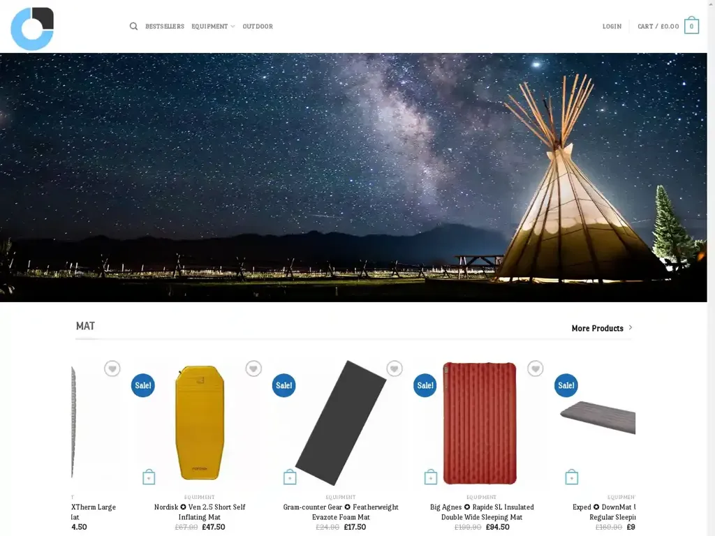 Screenshot of Theoutdoorequip.com taken on Wednesday the 26th of June 2024