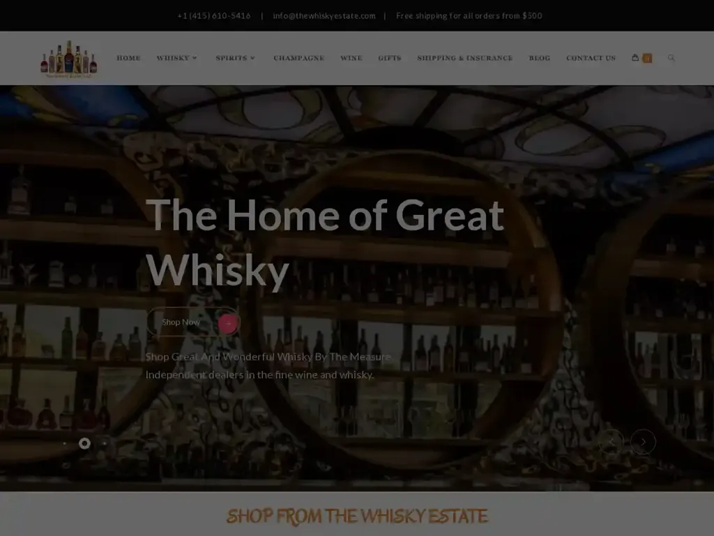 Screenshot of Thewhiskyestate.com taken on Wednesday the 3rd of January 2024
