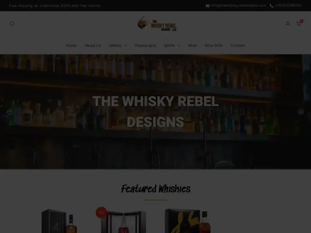 Screenshot of Thewhiskyrebeldesign.com taken on Wednesday the 3rd of January 2024
