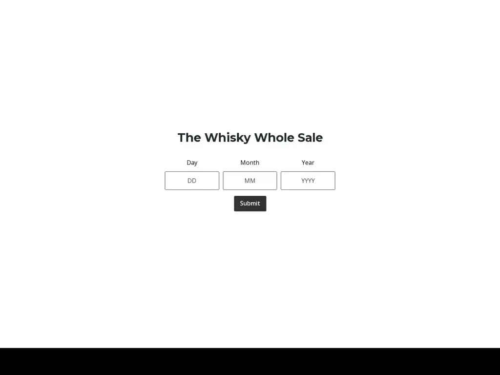 Screenshot of Thewhiskywholsale.com taken on Wednesday the 3rd of January 2024