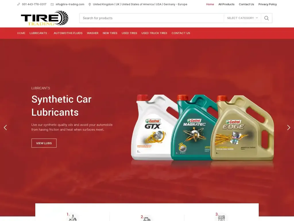 Screenshot of Tire-trading.com taken on Thursday the 4th of January 2024