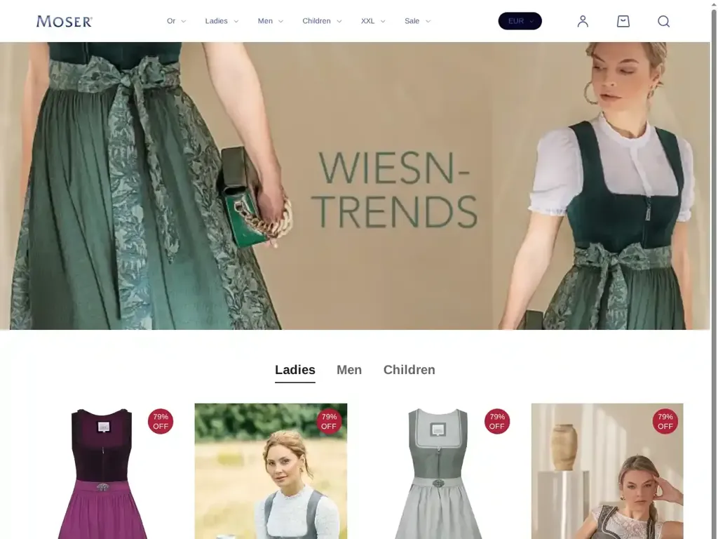 Screenshot of Trachten-sale.com taken on Tuesday the 19th of August 2025