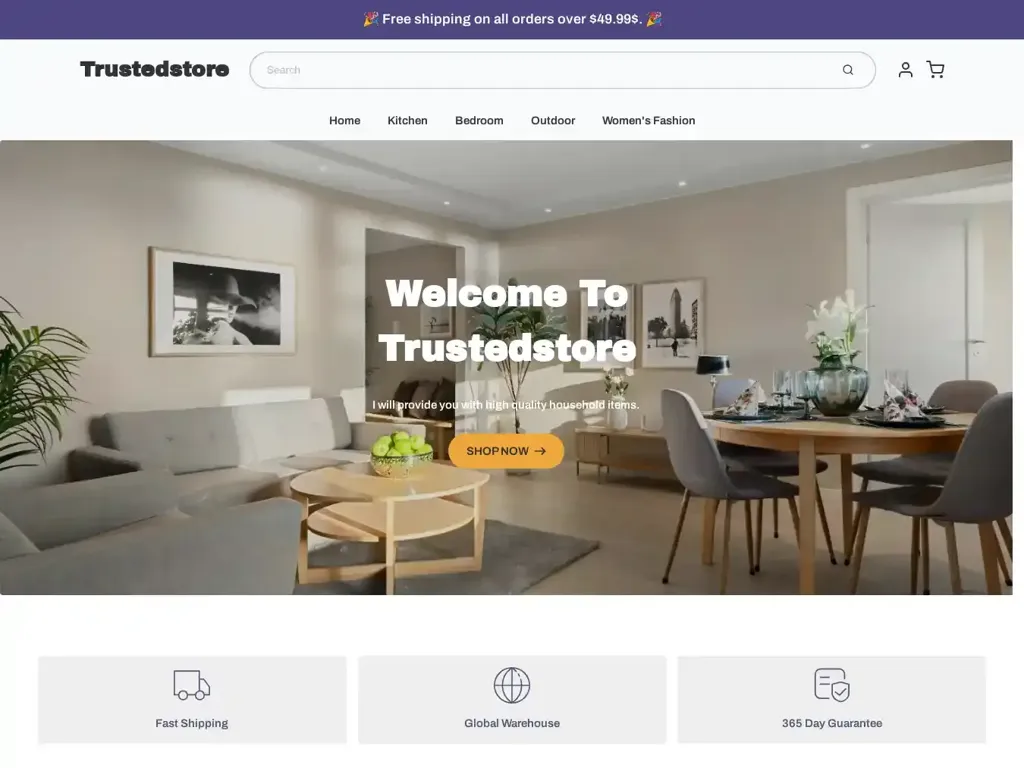 Screenshot of Trustedstore.top taken on Sunday the 12th of May 2024