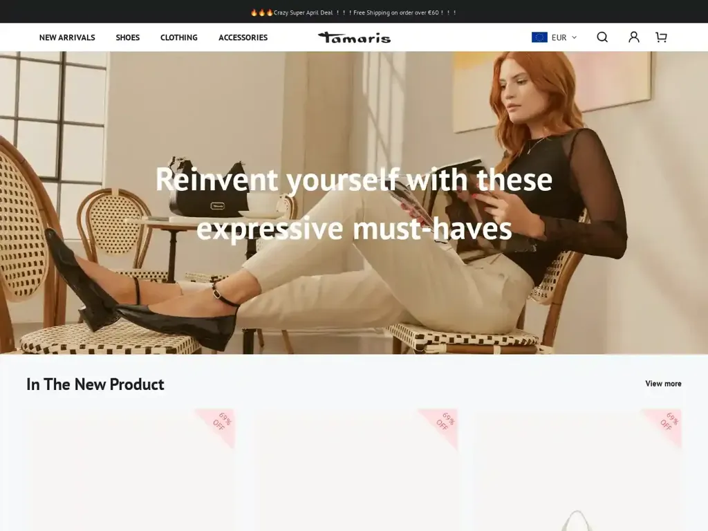 Screenshot of Ttamarisshoes.com taken on Wednesday the 17th of April 2024