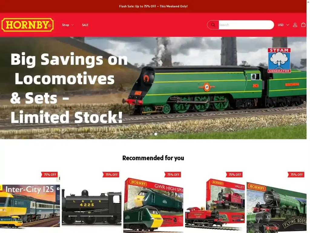 Screenshot of Uk-hornby.com taken on Saturday the 19th of July 2025
