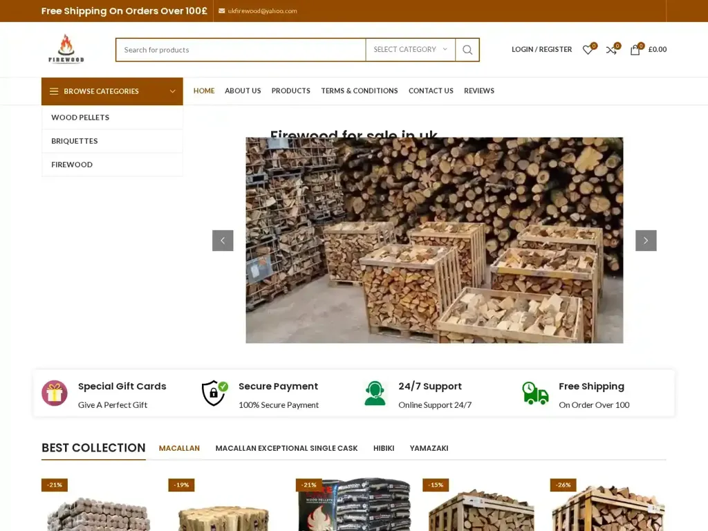 Screenshot of Ukfirewood.com taken on Saturday the 5th of April 2025