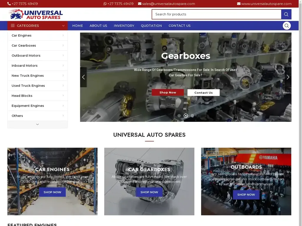 Screenshot of Universalautospare.com taken on Wednesday the 7th of August 2024