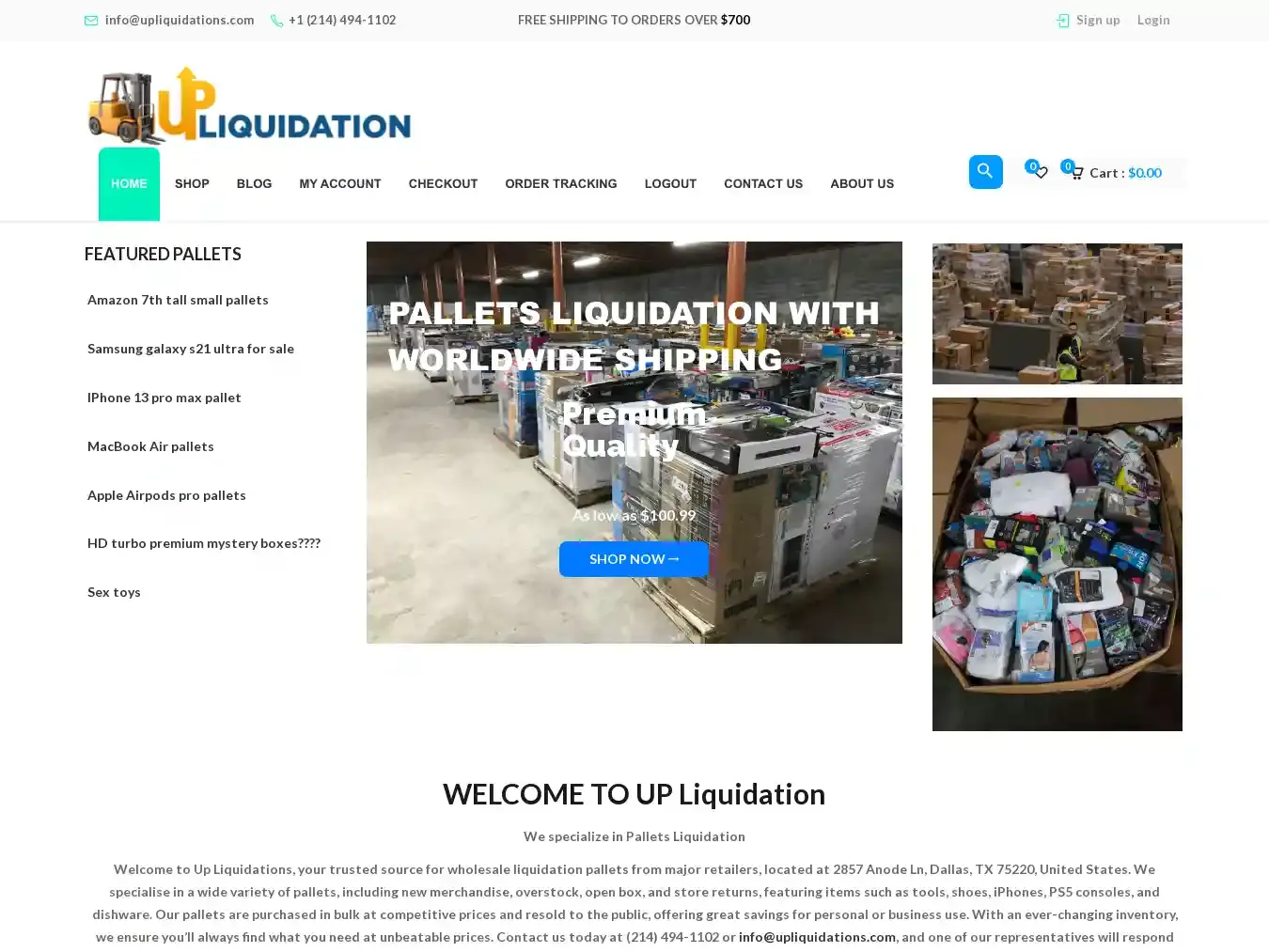 Upliquidations.com Fraudulent Liquidation website.