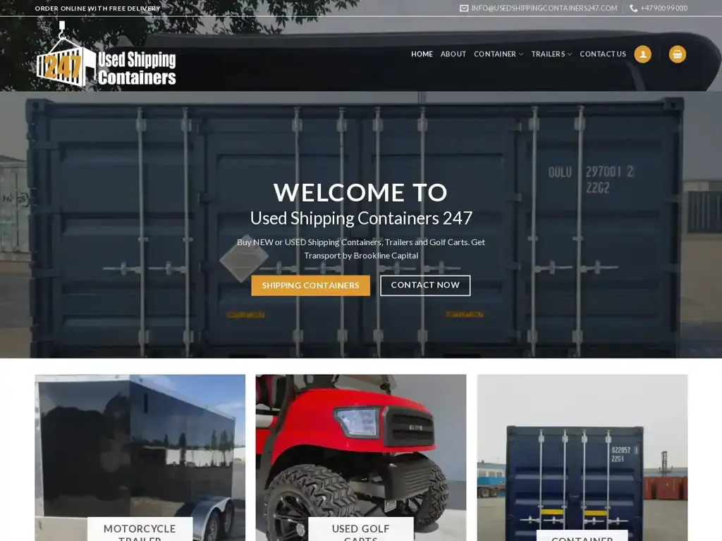 Screenshot of Usedshippingcontainers247.com taken on Wednesday the 3rd of January 2024