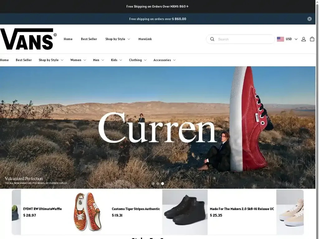 Screenshot of Vansfactory.com taken on Tuesday the 19th of August 2025