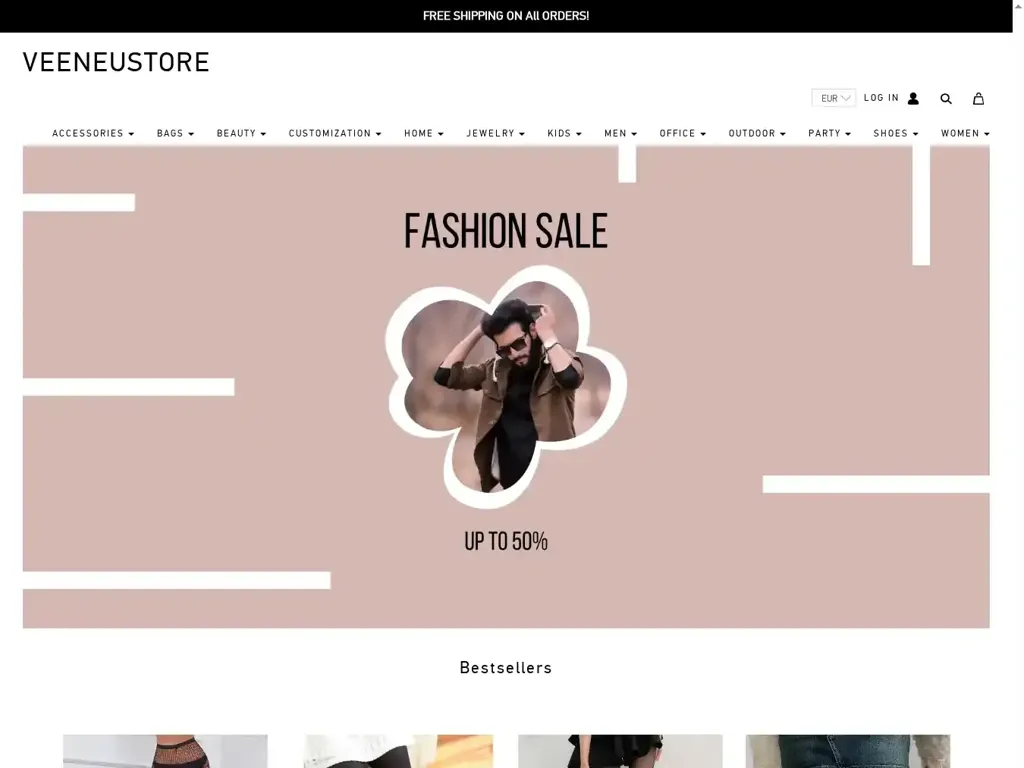 Screenshot of Veeneustore.com taken on Thursday the 28th of August 2025