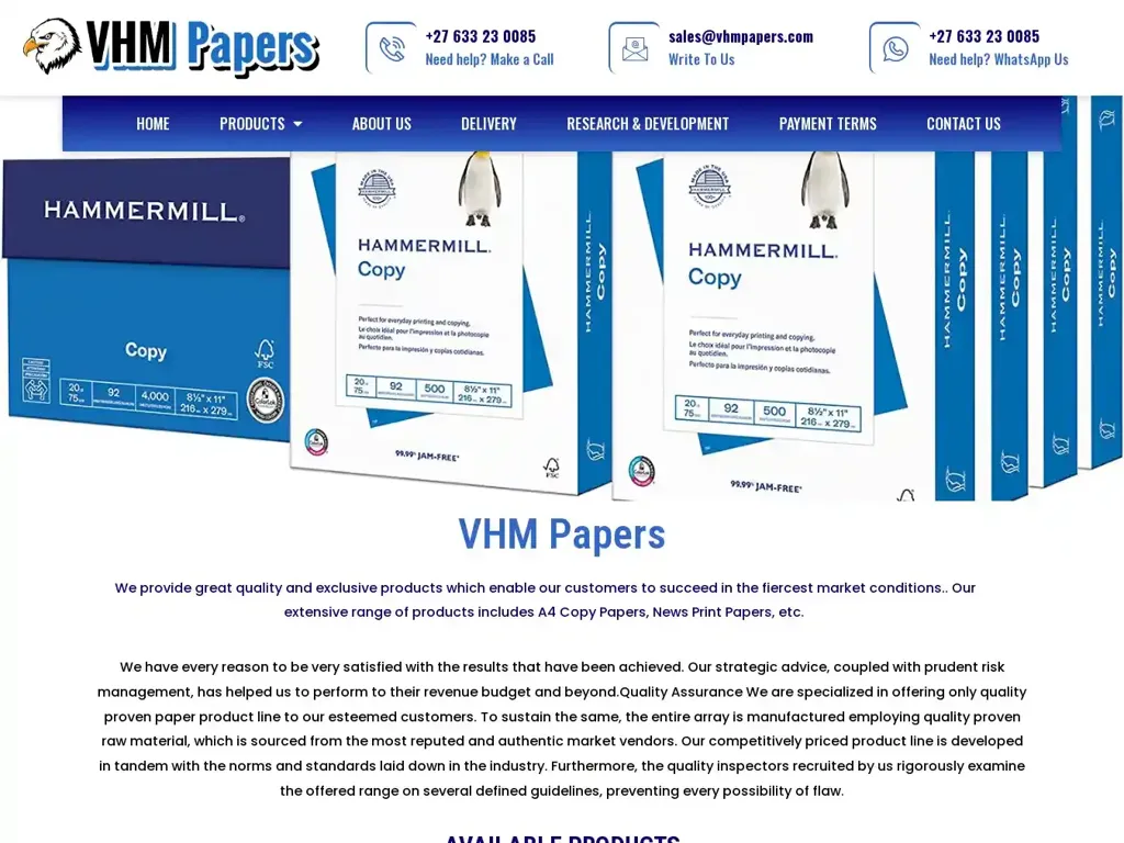 Screenshot of Vhmpapers.com taken on Wednesday the 3rd of January 2024