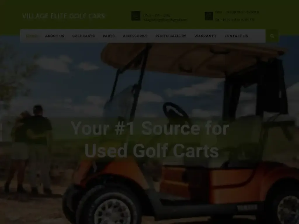 Screenshot of Villageselitegolfcarts.com taken on Tuesday the 7th of May 2024