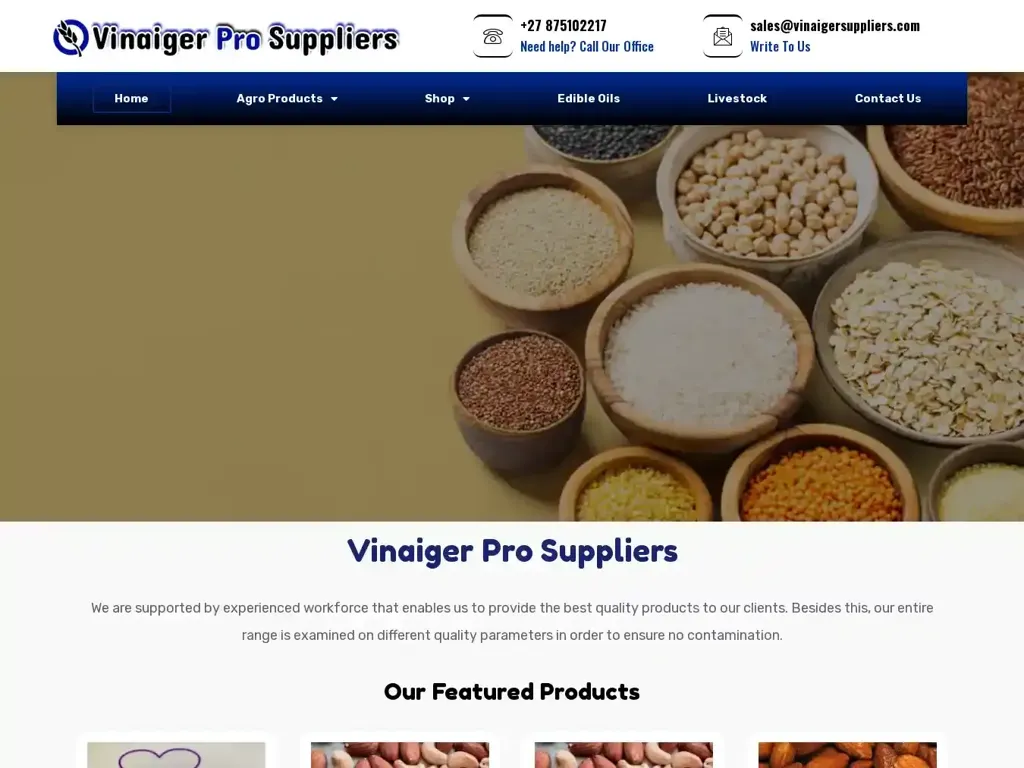 Screenshot of Vinaigerprosuppliers.com taken on Wednesday the 3rd of January 2024
